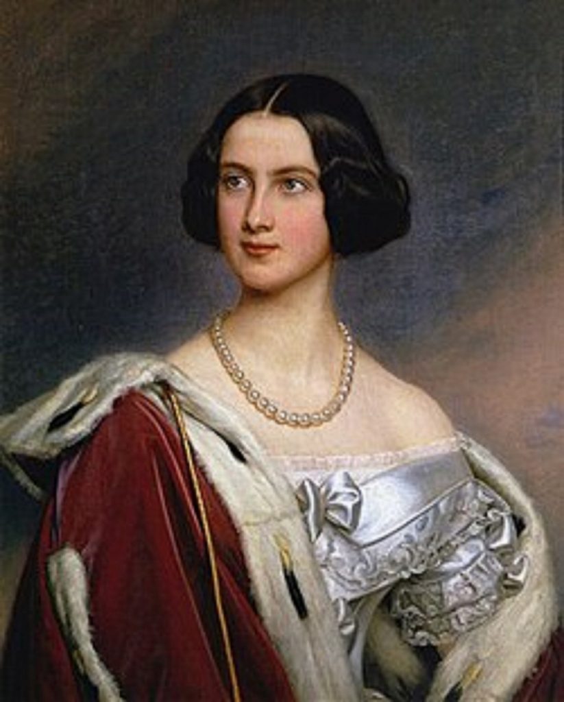 Das Bild zeigt die oben erwähnte Marie Kronprinzessin von Bayern nach einem Gemälde von Joseph Karl Stieler. Das Bild von 1843 befindet sich in der Schönheiten-Galerie in Schloss Nymphenburg.